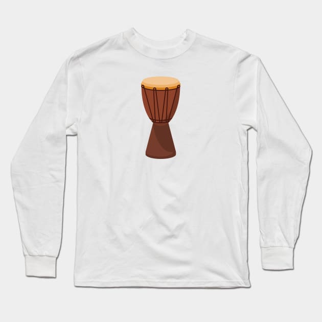 African Djembe Hand Drum Long Sleeve T-Shirt by THP Creative